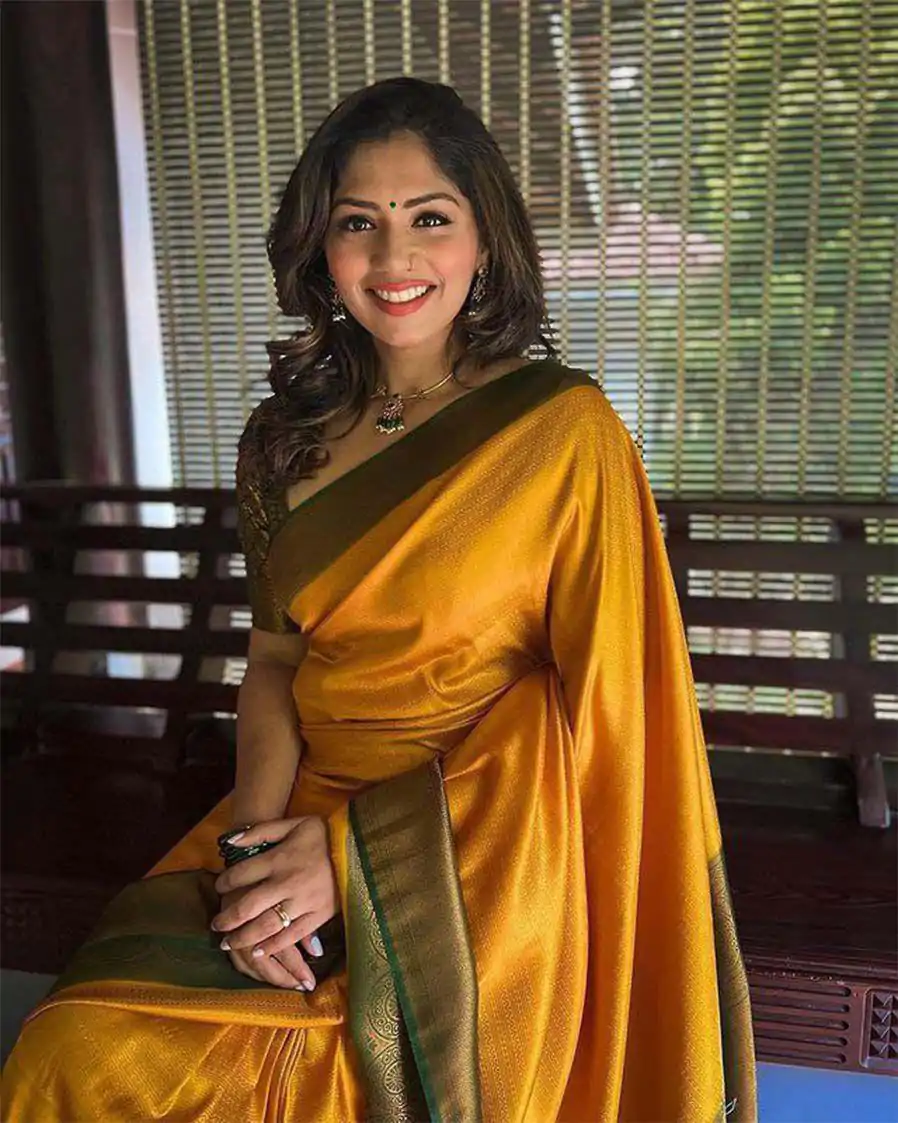KPR 143 Yellow Color Soft Lichi Silk with Designer Work Saree . Special Price ₹1449. Delivery 4-6 Working Days. Shop now. | Bollywood Sarees, Creative Sarees, Designer Sarees, Embroidered Sarees, Ethnic Saree, Modern Digital sarees, Party Wear Sarees, Sarees