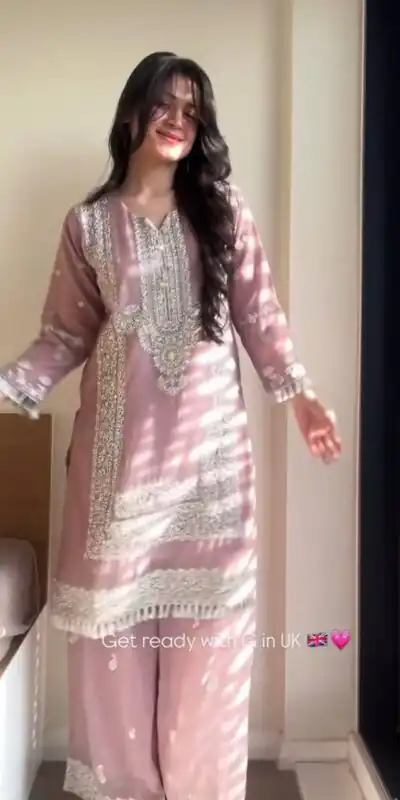 BT 5017 Baby Pink Fox Georgette Salwar Suit with Sequins Work & Embroidery Work. Get it for ₹2399. Delivery 4-6 Working Days. Shop now. | Designer Suits, Jump Suits, Tops & Bottoms, Track Suits, Trendy Wear, Casual Suits, Creative suits, Palazzo Suits, Party Wear Suits, Patiala Suits, Salwar suit, Straight Suits