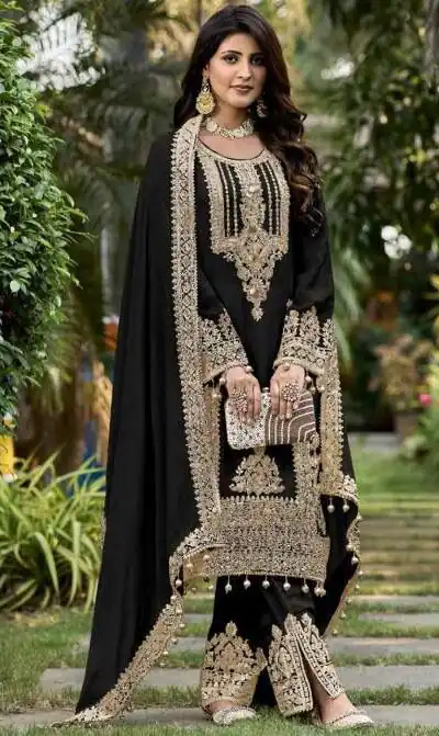 KF 1628 Black Fuax Georgette Salwar Suit Perfect for Wedding, Party, Raksha Bandhan, Baisakhi, Sangeet – . Affordable Price ₹2399. Delivery 4-6 Working | Designer Suits, Jump Suits, Tops & Bottoms, Track Suits, Trendy Wear, Casual Suits, Creative suits, Palazzo Suits, Party Wear Suits, Patiala Suits, Salwar suit, Straight Suits