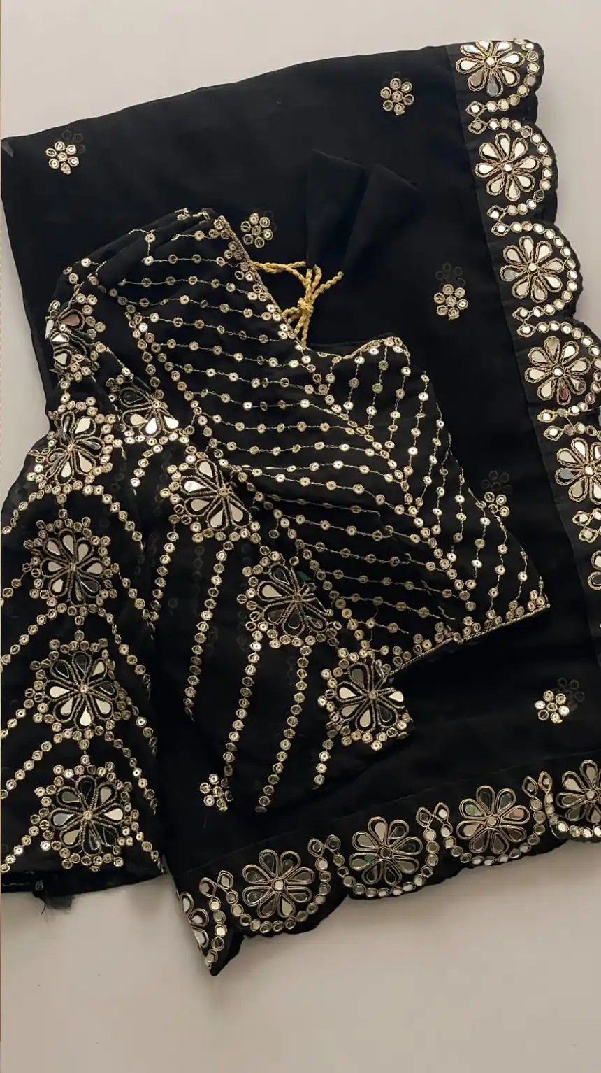 DF 3457 Black Color Georgette Sequence Original Mirror Work Saree Casual, Wedding, Festive, Events . Expected Delivery  4-6 Working Days @2099/- only                                                                                | Bollywood Sarees, Creative Sarees, Designer Sarees, Embroidered Sarees, Ethnic Saree, Modern Digital sarees, Party Wear Sarees, Sarees