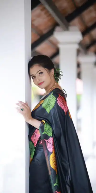 KP 6042 Black Color Soft Lichi Silk Saree with Lace Border & Lace Work. Get it for ₹1399. Delivery 4-6 Working Days. Shop now. | Bollywood Sarees, Creative Sarees, Designer Sarees, Embroidered Sarees, Ethnic Saree, Modern Digital sarees, Party Wear Sarees, Sarees