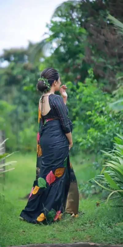 KP 6042 Black Color Soft Lichi Silk Saree with Lace Border & Lace Work. Get it for ₹1399. Delivery 4-6 Working Days. Shop now. | Bollywood Sarees, Creative Sarees, Designer Sarees, Embroidered Sarees, Ethnic Saree, Modern Digital sarees, Party Wear Sarees, Sarees