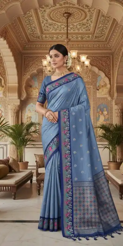 MS 545 Blue Banarasi Silk Saree with Zari Work. Wedding, Party, Festive, Events, Now at just ₹1649. Delivery 4-6 Working Days. Shop now. | Bollywood Sarees, Creative Sarees, Designer Sarees, Embroidered Sarees, Ethnic Saree, Modern Digital sarees, Party Wear Sarees, Sarees