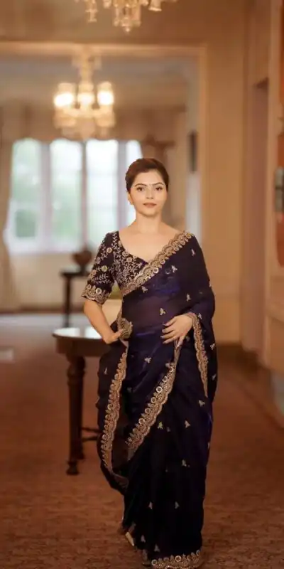 BT 434 Blue Fandy Sattin Silk Saree with Zari Work. Wedding, Party, Festive, Events, Best Price ₹2049. Delivery 4-6 Working Days. Shop now. | Bollywood Sarees, Creative Sarees, Designer Sarees, Embroidered Sarees, Ethnic Saree, Modern Digital sarees, Party Wear Sarees, Sarees