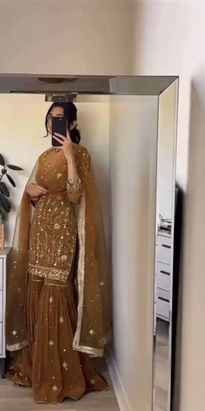 ZSR 3151 Chiku in Georgette Embroidery Work & Lace Work Salwar Suit With. Festive Deal ₹2149. Delivery 4-6 Working Days. Shop now. | Designer Suits, Jump Suits, Tops & Bottoms, Track Suits, Trendy Wear, Casual Suits, Creative suits, Palazzo Suits, Party Wear Suits, Patiala Suits, Salwar suit, Straight Suits