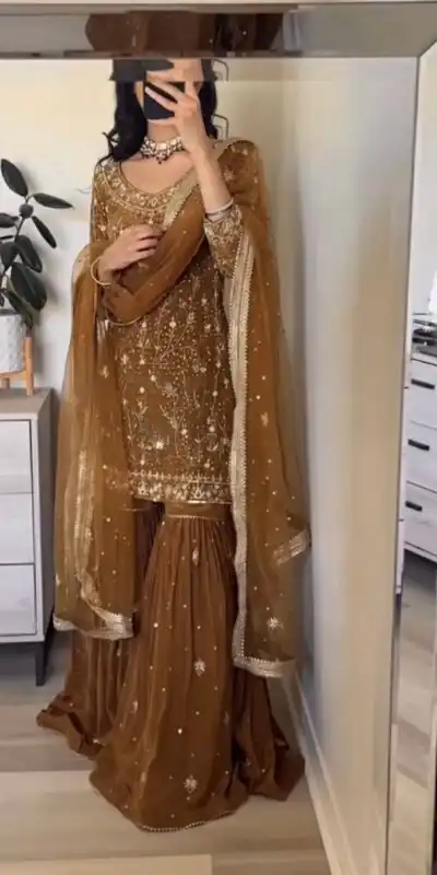 ZSR 3151 Chiku in Georgette Embroidery Work & Lace Work Salwar Suit With. Festive Deal ₹2149. Delivery 4-6 Working Days. Shop now. | Designer Suits, Jump Suits, Tops & Bottoms, Track Suits, Trendy Wear, Casual Suits, Creative suits, Palazzo Suits, Party Wear Suits, Patiala Suits, Salwar suit, Straight Suits