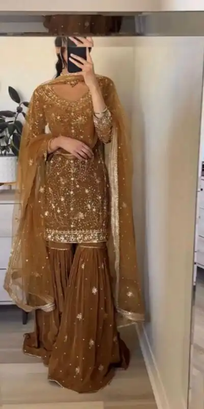 ZSR 3151 Chiku in Georgette Embroidery Work & Lace Work Salwar Suit With. Festive Deal ₹2149. Delivery 4-6 Working Days. Shop now. | Designer Suits, Jump Suits, Tops & Bottoms, Track Suits, Trendy Wear, Casual Suits, Creative suits, Palazzo Suits, Party Wear Suits, Patiala Suits, Salwar suit, Straight Suits