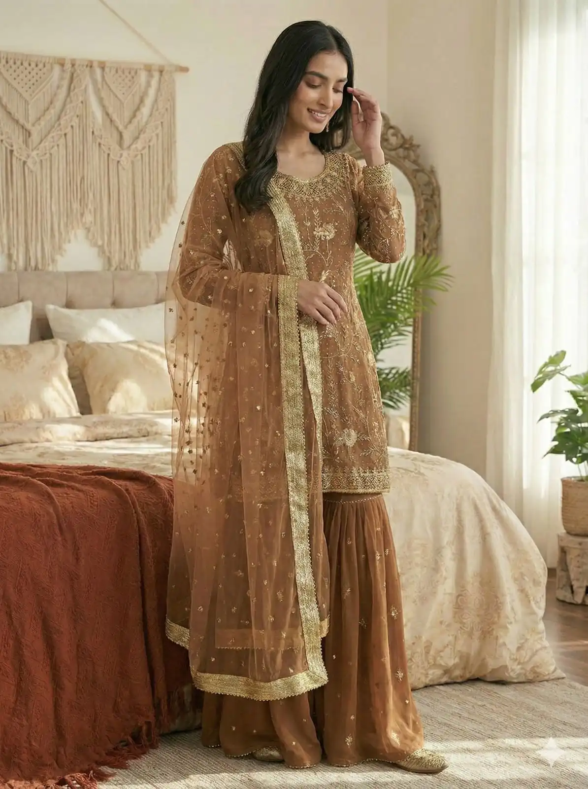 ZSR 3151 Chiku in Georgette Embroidery Work & Lace Work Salwar Suit With. Festive Deal ₹2149. Delivery 4-6 Working Days. Shop now. | Designer Suits, Jump Suits, Tops & Bottoms, Track Suits, Trendy Wear, Casual Suits, Creative suits, Palazzo Suits, Party Wear Suits, Patiala Suits, Salwar suit, Straight Suits