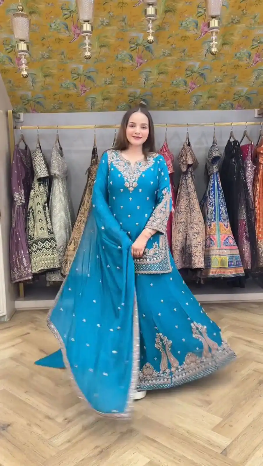 LG 2029 Firozi Chinon Salwar Suit with Embroidery Work. Wedding, Party, Festive, Events, Special Price ₹2399. Delivery 4-6 Working Days. Shop now. | Designer Suits, Jump Suits, Tops & Bottoms, Track Suits, Trendy Wear, Casual Suits, Creative suits, Palazzo Suits, Party Wear Suits, Patiala Suits, Salwar suit, Straight Suits
