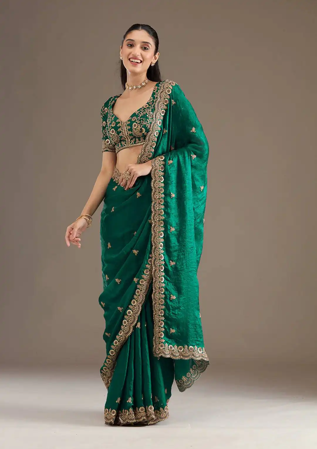 BT 434 Green Fandy Sattin Silk Saree with Zari Work. Wedding, Party, Festive, Events, Best Price ₹2049. Delivery 4-6 Working Days. Shop now. | Bollywood Sarees, Creative Sarees, Designer Sarees, Embroidered Sarees, Ethnic Saree, Modern Digital sarees, Party Wear Sarees, Sarees