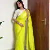 AC CHERRY Lemon Yellow Soft Organza With Handwork Saree Wedding, Party, Festive, Events Affordable Price ₹2099. Delivery 4-6 Working Days. Shop now. | Bollywood Sarees, Creative Sarees, Designer Sarees, Embroidered Sarees, Ethnic Saree, Modern Digital sarees, Party Wear Sarees, Sarees