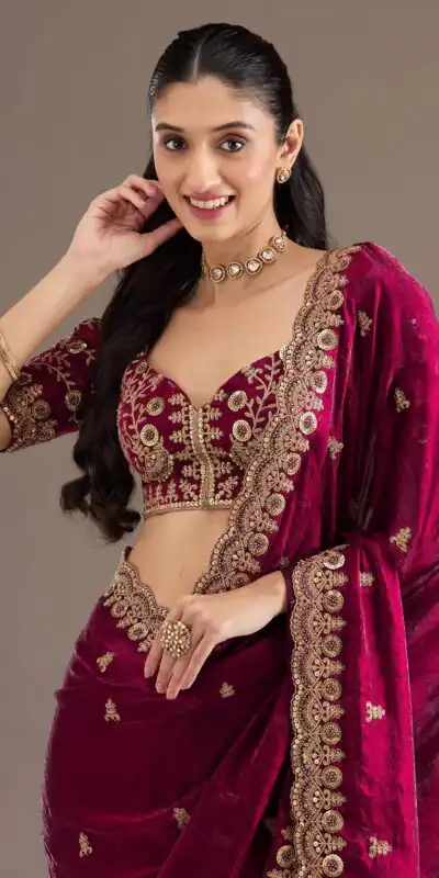 BT 434 Maroon Fandy Sattin Silk Saree with Zari Work. Wedding, Party, Festive, Events, Best Price ₹2049. Delivery 4-6 Working Days. Shop now. | Bollywood Sarees, Creative Sarees, Designer Sarees, Embroidered Sarees, Ethnic Saree, Modern Digital sarees, Party Wear Sarees, Sarees
