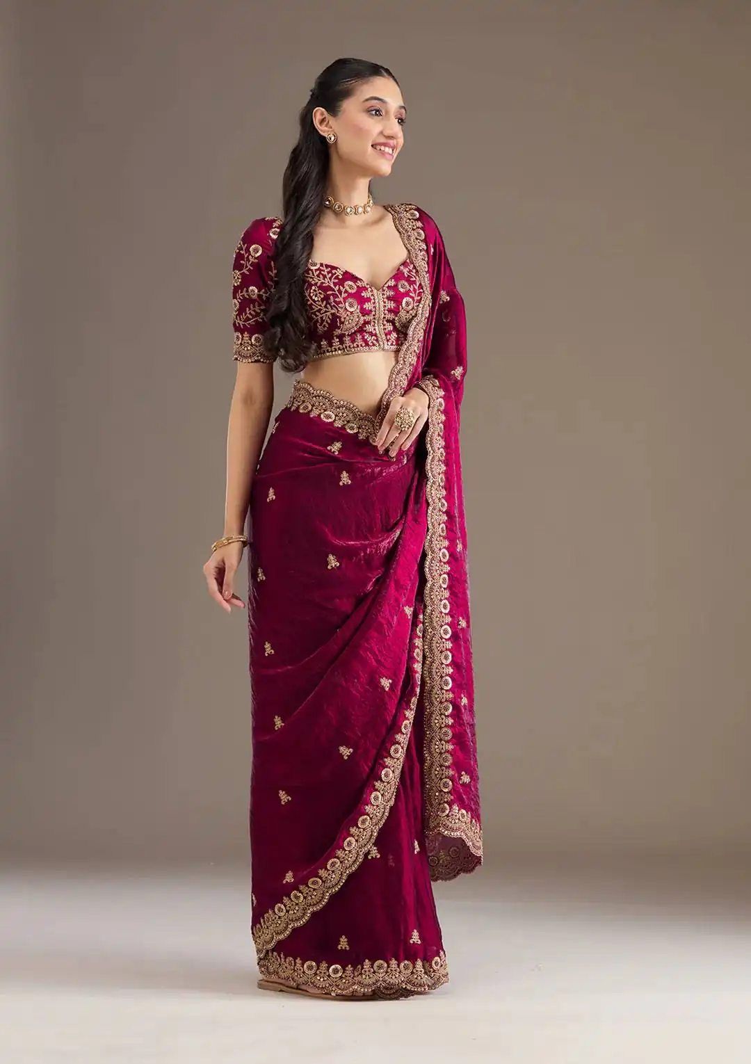 BT 434 Maroon Fandy Sattin Silk Saree with Zari Work. Wedding, Party, Festive, Events, Best Price ₹2049. Delivery 4-6 Working Days. Shop now. | Bollywood Sarees, Creative Sarees, Designer Sarees, Embroidered Sarees, Ethnic Saree, Modern Digital sarees, Party Wear Sarees, Sarees