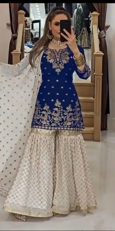 VLM 264 Navy Blue in Fox Georgette Embroidery Work & Lace Work Salwar Suit . Best Price ₹2399. Delivery 4-6 Working Days. Shop now. | Designer Suits, Jump Suits, Tops & Bottoms, Track Suits, Trendy Wear, Casual Suits, Creative suits, Palazzo Suits, Party Wear Suits, Patiala Suits, Salwar suit, Straight Suits