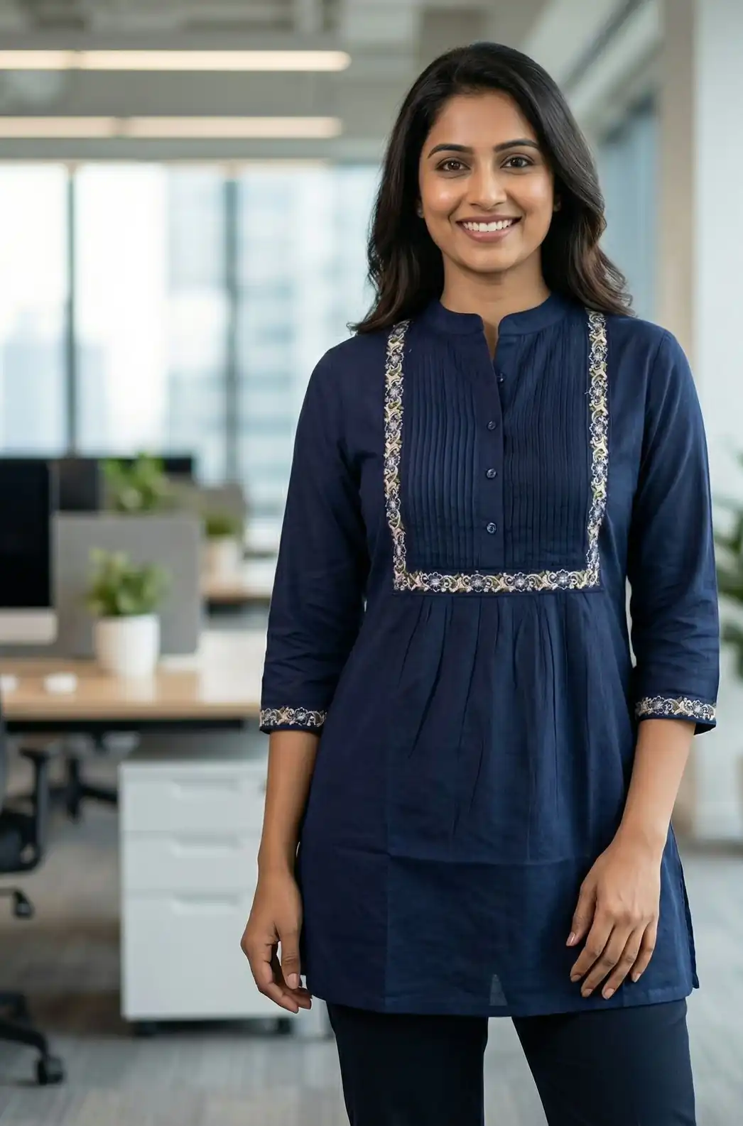 INLI Charmi vol 1 Navy Blue Color Rayon Kurti with malti Embroidery Work. Festive Deal ₹1349. Delivery 4-6 Working Days. Shop now. | Bollywood Kurti, Creative Kurtis, Designer Kurti, Kurti, Party Wear Kurti, Selfie Kurti