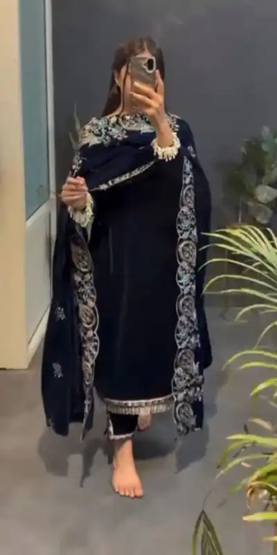 RTC 5935 Navy Blue in Viscose Velvet Lace Work Salwar Suit . Wedding, Party, Festive, Events, Get it for ₹2049. Delivery 4-6 Working Days. Shop now. | Designer Suits, Jump Suits, Tops & Bottoms, Track Suits, Trendy Wear, Casual Suits, Creative suits, Palazzo Suits, Party Wear Suits, Patiala Suits, Salwar suit, Straight Suits