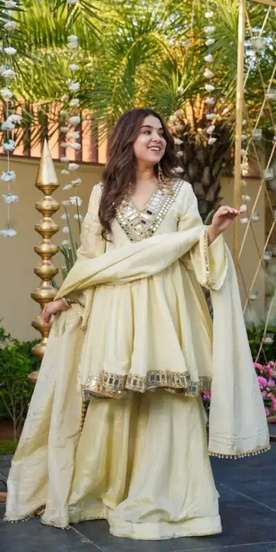 VLM 306 Off White Cosmos Silk Salwar Suit Perfect for Wedding, Party, Ethnic Day, Anniversary, Pooja – . Exclusive Offer ₹2549. Delivery 4-6 Worki | Designer Suits, Jump Suits, Tops & Bottoms, Track Suits, Trendy Wear, Casual Suits, Creative suits, Palazzo Suits, Party Wear Suits, Patiala Suits, Salwar suit, Straight Suits