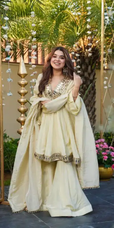 VLM 306 Off White Cosmos Silk Salwar Suit Perfect for Wedding, Party, Ethnic Day, Anniversary, Pooja – . Exclusive Offer ₹2549. Delivery 4-6 Worki | Designer Suits, Jump Suits, Tops & Bottoms, Track Suits, Trendy Wear, Casual Suits, Creative suits, Palazzo Suits, Party Wear Suits, Patiala Suits, Salwar suit, Straight Suits