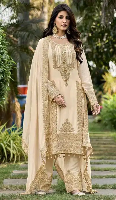 KF 1628 Off White Fuax Georgette Salwar Suit Perfect for Wedding, Party, Raksha Bandhan, Baisakhi, Sangeet – . Affordable Price ₹2399. Delivery 4-6 Working | Designer Suits, Jump Suits, Tops & Bottoms, Track Suits, Trendy Wear, Casual Suits, Creative suits, Palazzo Suits, Party Wear Suits, Patiala Suits, Salwar suit, Straight Suits