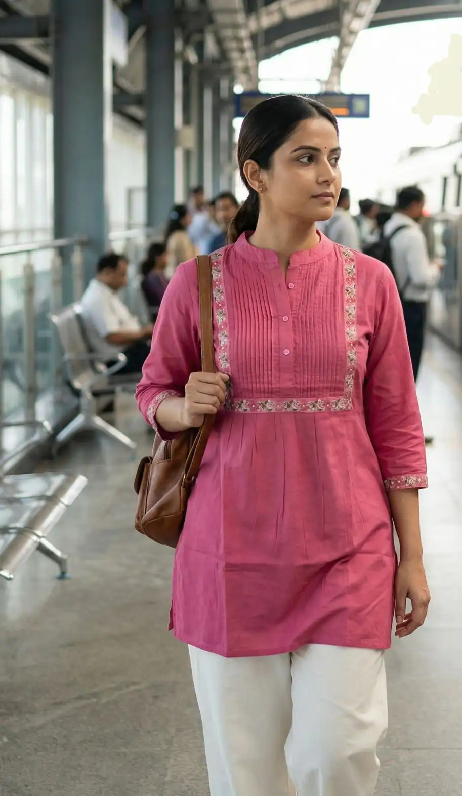 INLI Charmi vol 1 Peach Color Rayon Kurti with malti Embroidery Work. Festive Deal ₹1349. Delivery 4-6 Working Days. Shop now. | Bollywood Kurti, Creative Kurtis, Designer Kurti, Kurti, Party Wear Kurti, Selfie Kurti