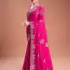 Pink Rangoli Silk Sequins Embroidery Work Saree