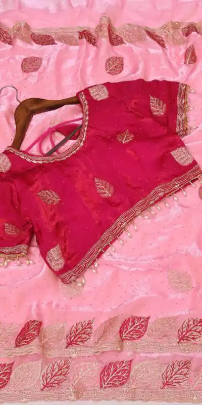 SC 1005 Pink in Soft fandy Silk Embroidery Work & Lace Work Saree . Available at ₹2499 only. Delivery 4-6 Working Days. Shop now. | Bollywood Sarees, Creative Sarees, Designer Sarees, Embroidered Sarees, Ethnic Saree, Modern Digital sarees, Party Wear Sarees, Sarees