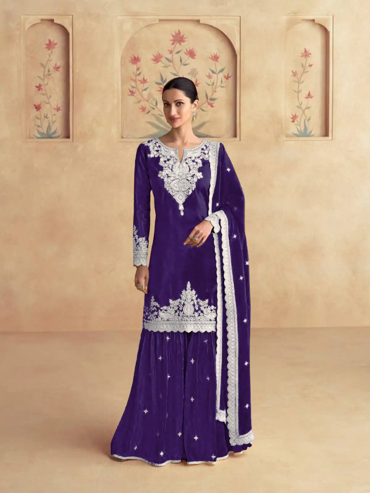 DS 3101 Purple Chinon Salwar Suit Perfect for Wedding, Party, Durga Puja, Pooja, Holi – . Festive Deal ₹2049. Delivery 4-6 Working Days. Shop now. | Designer Suits, Jump Suits, Tops & Bottoms, Track Suits, Trendy Wear, Casual Suits, Creative suits, Palazzo Suits, Party Wear Suits, Patiala Suits, Salwar suit, Straight Suits
