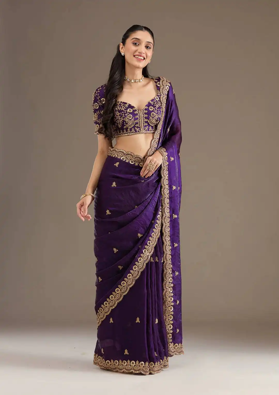 BT 434 Purple Fandy Sattin Silk Saree with Zari Work. Wedding, Party, Festive, Events, Best Price ₹2049. Delivery 4-6 Working Days. Shop now. | Bollywood Sarees, Creative Sarees, Designer Sarees, Embroidered Sarees, Ethnic Saree, Modern Digital sarees, Party Wear Sarees, Sarees