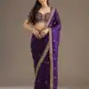 BT 434 Purple Fandy Sattin Silk Saree with Zari Work. Wedding, Party, Festive, Events, Best Price ₹2049. Delivery 4-6 Working Days. Shop now. | Bollywood Sarees, Creative Sarees, Designer Sarees, Embroidered Sarees, Ethnic Saree, Modern Digital sarees, Party Wear Sarees, Sarees