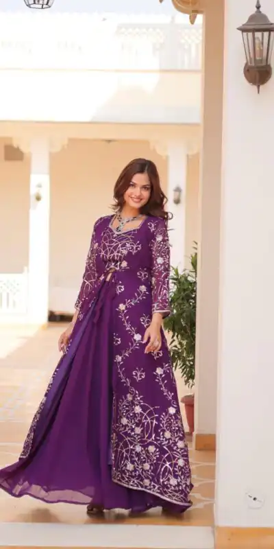 Ram 073 Purple Color Fox Georgette Lehenga Choli with Embroidery Work. Festive Deal ₹2149. Delivery 4-6 Working Days. Shop now. | Bollywood Lehenga, Creative Lehenga, Designer Lehenga, Embroidered Lehenga, Lehenga, Party Wear Lehenga