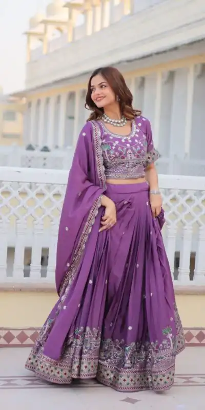 Ram 064 Purple Pure Chinon Lehenga Choli with Embroidery Work. Introductory Price ₹3049. Delivery 4-6 Working Days. Shop now. | Bollywood Lehenga, Creative Lehenga, Designer Lehenga, Embroidered Lehenga, Lehenga, Party Wear Lehenga