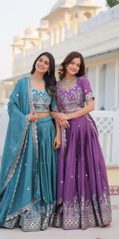 Ram 064 Purple Pure Chinon Lehenga Choli with Embroidery Work. Introductory Price ₹3049. Delivery 4-6 Working Days. Shop now. | Bollywood Lehenga, Creative Lehenga, Designer Lehenga, Embroidered Lehenga, Lehenga, Party Wear Lehenga