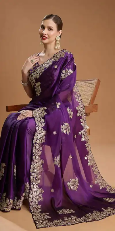 BT 1301 Purple Rangoli Silk Saree with Sequins Work & Embroidery Work. Now at just ₹1999. Delivery 4-6 Working Days. Shop now. | Bollywood Sarees, Creative Sarees, Designer Sarees, Embroidered Sarees, Ethnic Saree, Modern Digital sarees, Party Wear Sarees, Sarees