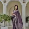 Ram 010 Purple Color Silver Crunchy Saree with Embroidery Work. Special Price ₹2149. Delivery 4-6 Working Days. Shop now. | Bollywood Sarees, Creative Sarees, Designer Sarees, Embroidered Sarees, Ethnic Saree, Modern Digital sarees, Party Wear Sarees, Sarees