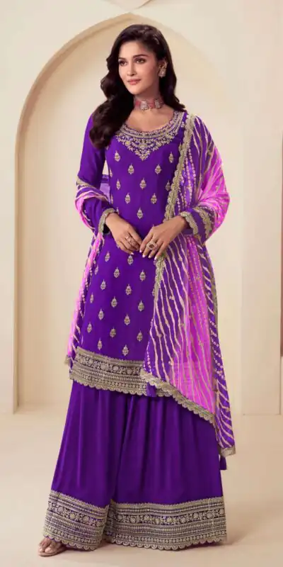 DS V 72961 Purple in Viscose Chinon Zari Work & Embroidery Work Salwar Suit . Special Price ₹2549. Delivery 4-6 Working Days. Shop now. | Designer Suits, Jump Suits, Tops & Bottoms, Track Suits, Trendy Wear, Casual Suits, Creative suits, Palazzo Suits, Party Wear Suits, Patiala Suits, Salwar suit, Straight Suits