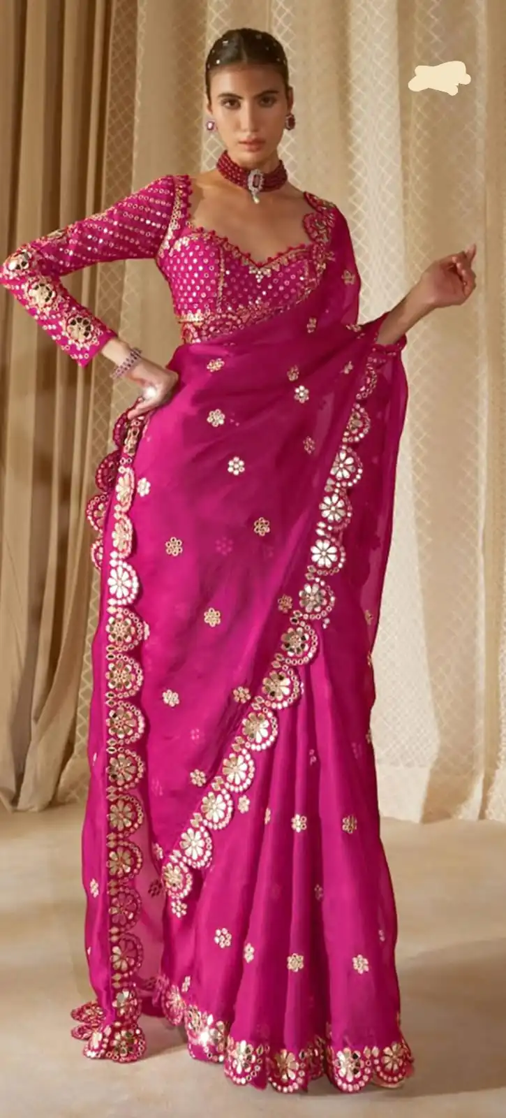 DF 3457 Rani Pink Color Georgette Sequence Original Mirror Work Saree Casual, Wedding, Festive, Events . Expected Delivery  4-6 Working Days @2099/- only                                                                                | Bollywood Sarees, Creative Sarees, Designer Sarees, Embroidered Sarees, Ethnic Saree, Modern Digital sarees, Party Wear Sarees, Sarees