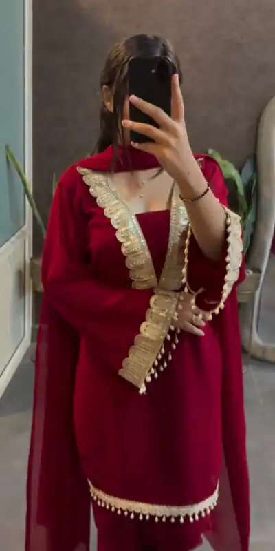 SRK 5306 Red Faux Georgette Salwar Suit with Lace Work & Embroidery Work. Special Price ₹1899. Delivery 4-6 Working Days. Shop now. | Bollywood Lehenga, Creative Lehenga, Designer Lehenga, Embroidered Lehenga, Lehenga, Party Wear Lehenga