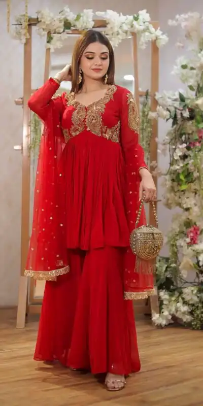 BT 5006 Red Fox Georgette Salwar Suit with Sequins Work & Embroidery Work. Best Price ₹1999. Delivery 4-6 Working Days. Shop now. | Designer Suits, Jump Suits, Tops & Bottoms, Track Suits, Trendy Wear, Casual Suits, Creative suits, Palazzo Suits, Party Wear Suits, Patiala Suits, Salwar suit, Straight Suits