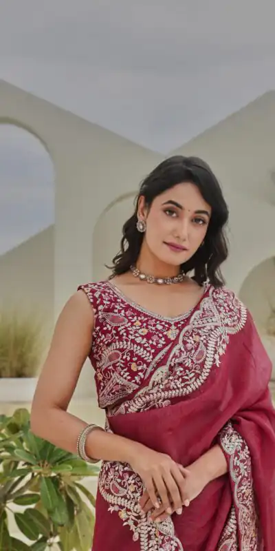 Ram 010 Red Color Silver Crunchy Saree With Embroidery Work Special Wedding, Party, Festive, Events Price ₹2149. Delivery 4-6 Working Days. Shop now. | Bollywood Sarees, Creative Sarees, Designer Sarees, Embroidered Sarees, Ethnic Saree, Modern Digital sarees, Party Wear Sarees, Sarees