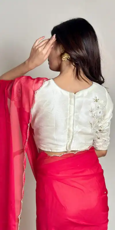 AC CHERRY Red Red Soft Organza With Handwork Saree Wedding, Party, Festive, Events Affordable Price ₹2099. Delivery 4-6 Working Days. Shop now. | Bollywood Sarees, Creative Sarees, Designer Sarees, Embroidered Sarees, Ethnic Saree, Modern Digital sarees, Party Wear Sarees, Sarees