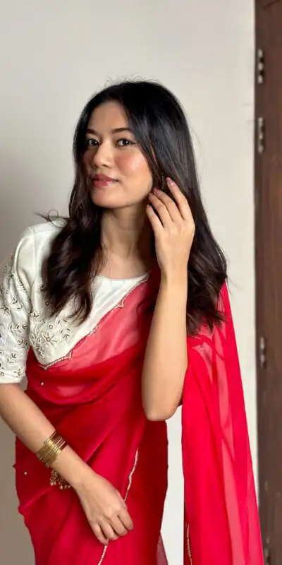 AC CHERRY Red Red Soft Organza With Handwork Saree Wedding, Party, Festive, Events Affordable Price ₹2099. Delivery 4-6 Working Days. Shop now. | Bollywood Sarees, Creative Sarees, Designer Sarees, Embroidered Sarees, Ethnic Saree, Modern Digital sarees, Party Wear Sarees, Sarees