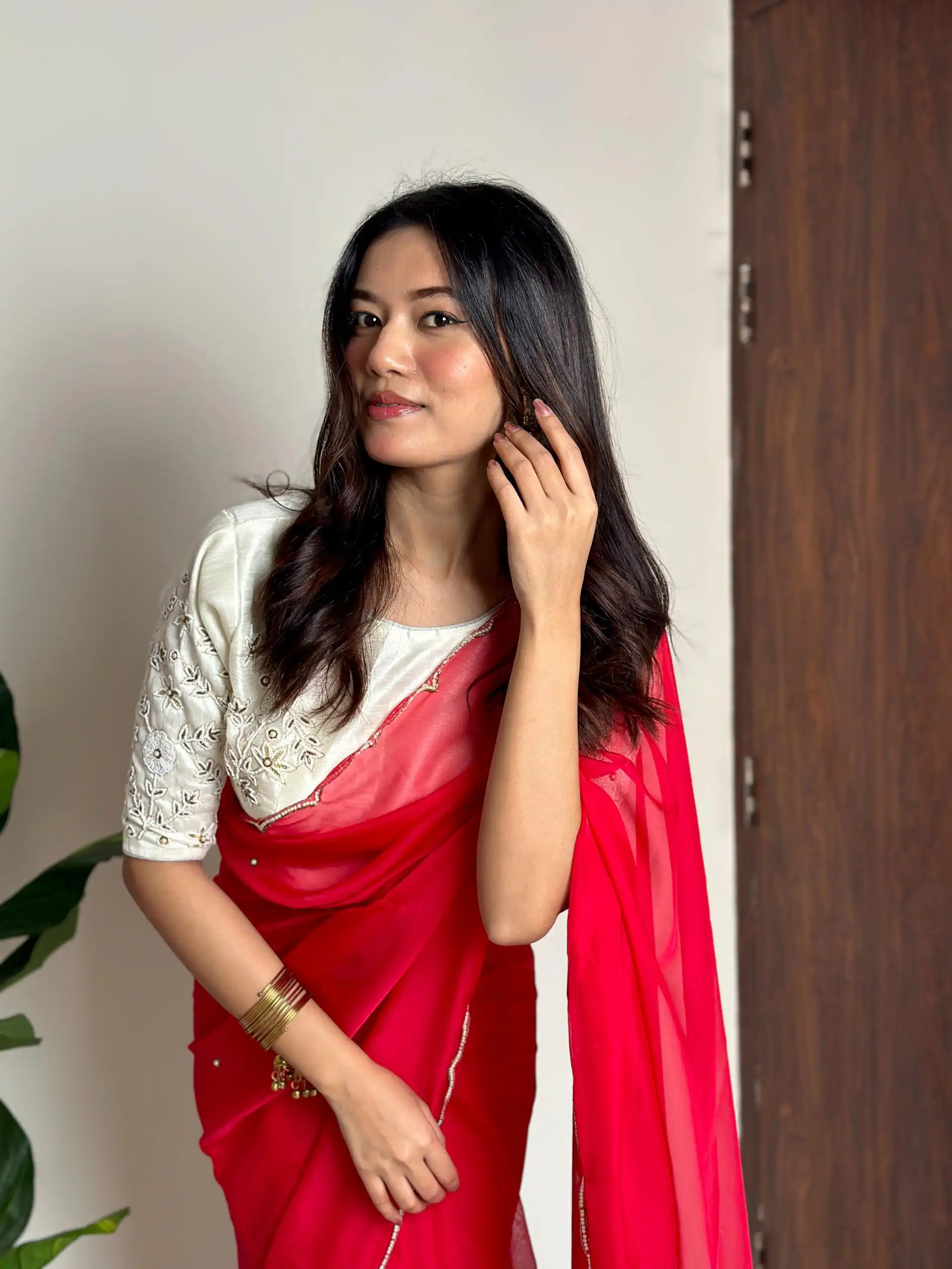 AC CHERRY Red Red Soft Organza With Handwork Saree Wedding, Party, Festive, Events Affordable Price ₹2099. Delivery 4-6 Working Days. Shop now. | Bollywood Sarees, Creative Sarees, Designer Sarees, Embroidered Sarees, Ethnic Saree, Modern Digital sarees, Party Wear Sarees, Sarees