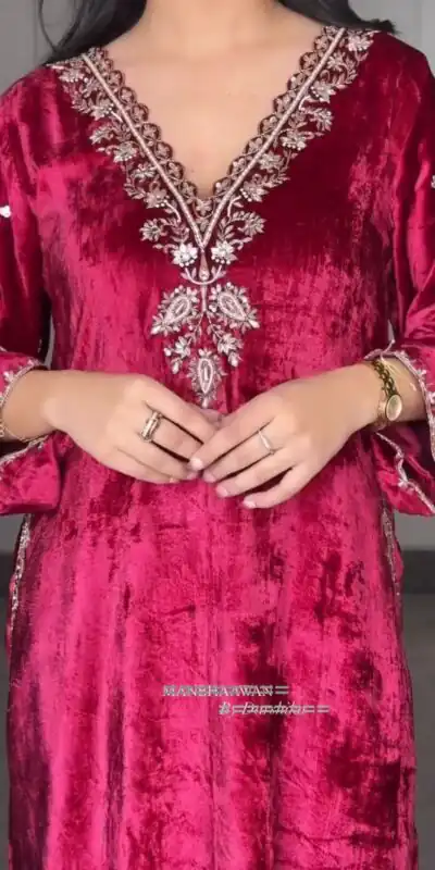 LG 2025 Red Velvet Salwar Suit with Embroidery Work & Lace Work. Exclusive Offer ₹1899. Delivery 4-6 Working Days. Shop now. | Designer Suits, Jump Suits, Tops & Bottoms, Track Suits, Trendy Wear, Casual Suits, Creative suits, Palazzo Suits, Party Wear Suits, Patiala Suits, Salwar suit, Straight Suits