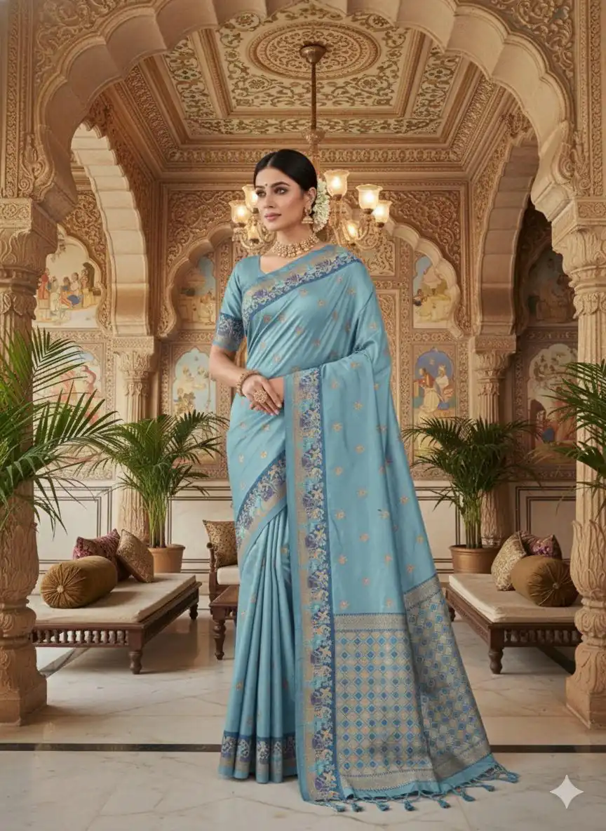 MS 545 Sky Blue Banarasi Silk Saree with Zari Work. Wedding, Party, Festive, Events, Now at just ₹1649. Delivery 4-6 Working Days. Shop now. | Bollywood Sarees, Creative Sarees, Designer Sarees, Embroidered Sarees, Ethnic Saree, Modern Digital sarees, Party Wear Sarees, Sarees