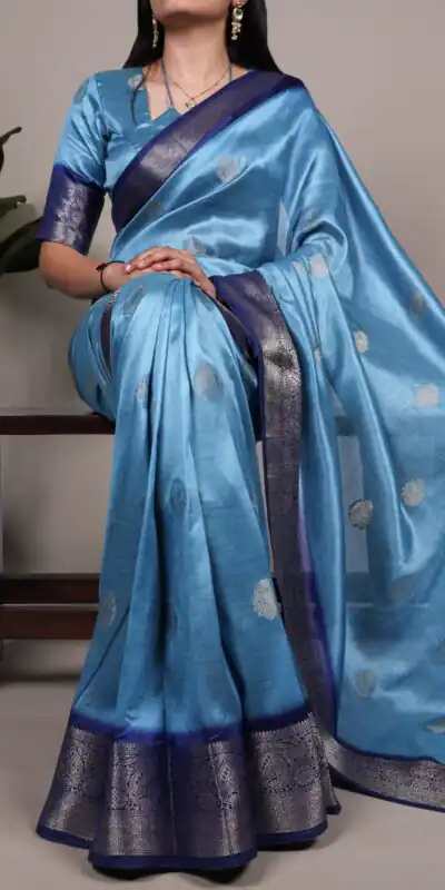 YNF 7909 Sky Blue in Rumali Silk Zari Work Saree . Wedding, Party, Festive, Events Now at just ₹1549. Delivery 4-6 Working Days. Shop now. | Bollywood Sarees, Creative Sarees, Designer Sarees, Embroidered Sarees, Ethnic Saree, Modern Digital sarees, Party Wear Sarees, Sarees