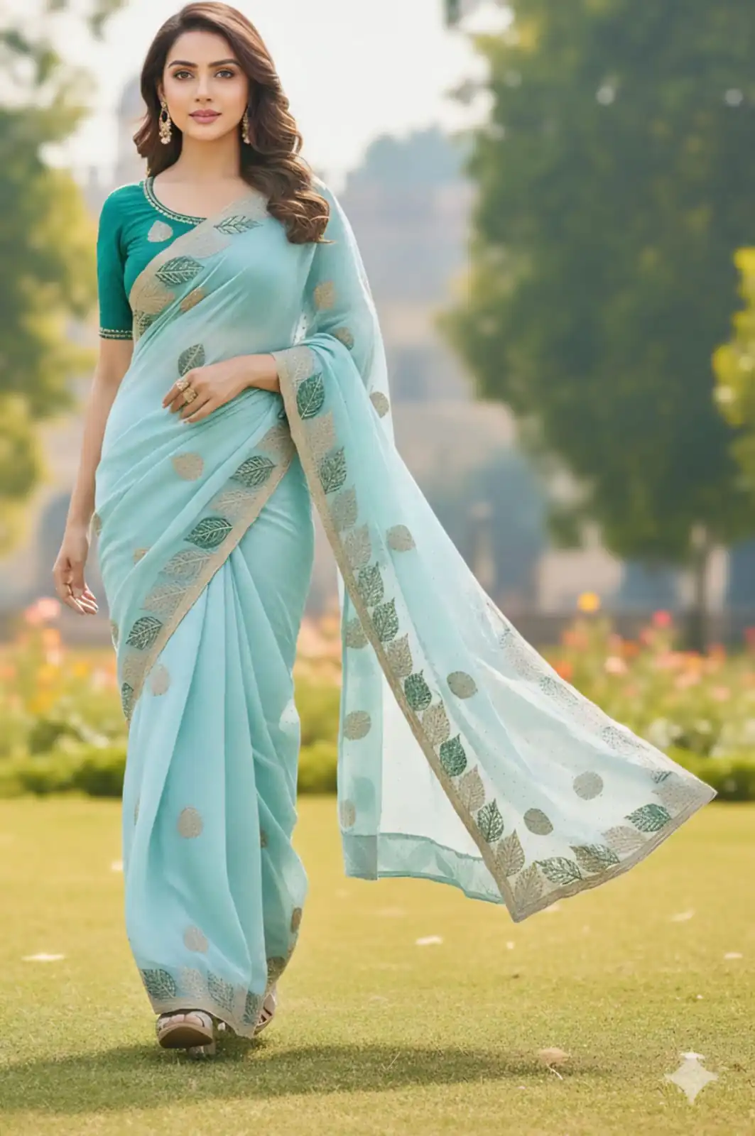 SC 1005 Sky Blue in Soft fandy Silk Embroidery Work & Lace Work Saree . Available at ₹2499 only. Delivery 4-6 Working Days. Shop now. | Bollywood Sarees, Creative Sarees, Designer Sarees, Embroidered Sarees, Ethnic Saree, Modern Digital sarees, Party Wear Sarees, Sarees