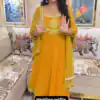 LG 2022 Yellow Georgette Salwar Suit with Lace Work & Embroidery Work. Exclusive Offer ₹1899. Delivery 4-6 Working Days. Shop now. | Designer Suits, Jump Suits, Tops & Bottoms, Track Suits, Trendy Wear, Casual Suits, Creative suits, Palazzo Suits, Party Wear Suits, Patiala Suits, Salwar suit, Straight Suits