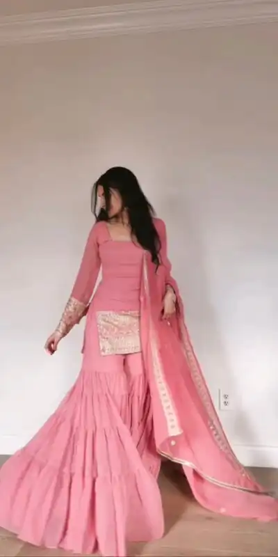 RTC 5962 Baby Pink Faux Georgette Salwar Suit Perfect for Wedding, Party, Cultural Events, Holi, Lohri – . Now at just ₹2049. Delivery 4-6 Working | Jump Suits, Straight Suits, Tops & Bottoms, Track Suits, Trendy Wear, Casual Suits, Creative suits, Designer Suits, Palazzo Suits, Party Wear Suits, Patiala Suits, Salwar suit