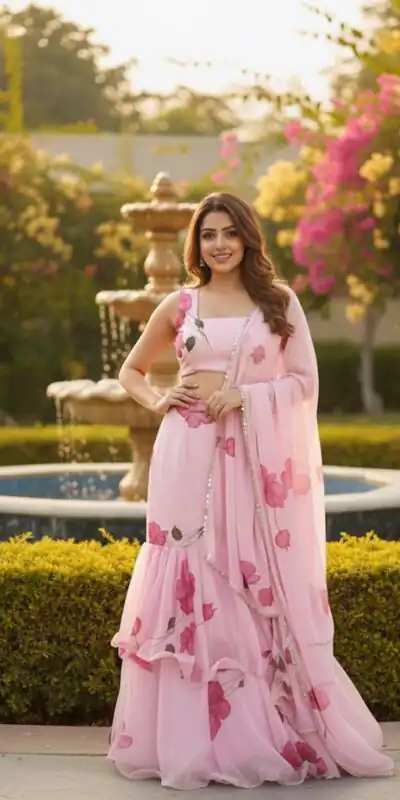 Baby Pink Premium Faux Georgette Saree BD 1805 Baby Pink with Digital Print. Now at just ₹2049. Delivery 4-6 Working Days. Shop now. | Bollywood Sarees, Creative Sarees, Designer Sarees, Embroidered Sarees, Ethnic Saree, Modern Digital sarees, Party Wear Sarees, Sarees