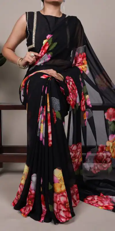 YNF 7009 Black Chiffon Saree with Lace Work. Wedding, Party, Festive, Events, Exclusive Offer ₹1749. Delivery 4-6 Working Days. Shop now. | Bollywood Sarees, Creative Sarees, Designer Sarees, Embroidered Sarees, Ethnic Saree, Modern Digital sarees, Party Wear Sarees, Sarees
